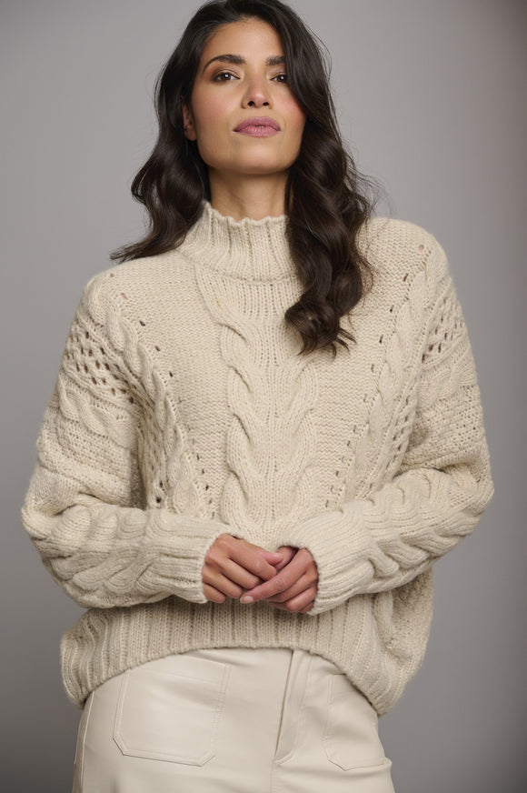 Rino & Pelle Rino & Pelle Sweater KELSON Cable Knit White | Sub